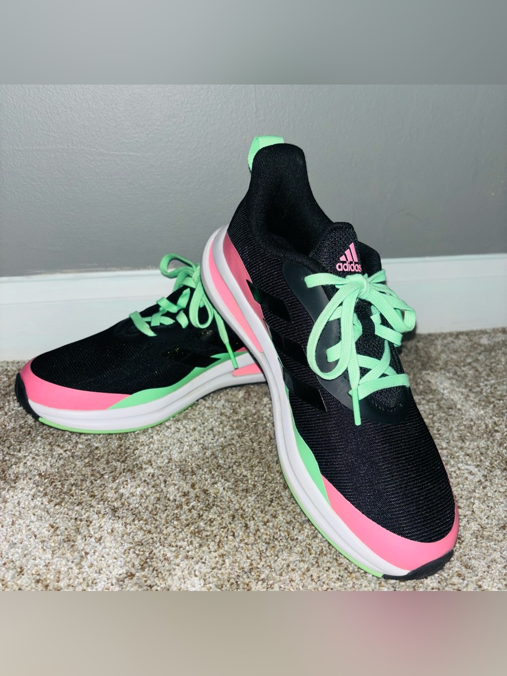 adidas Women's Black Pink Mint Athletic Running Shoes